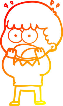 recommend clip art: warm gradient line drawing cartoon shocked man
