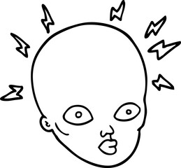 line drawing cartoon bald head