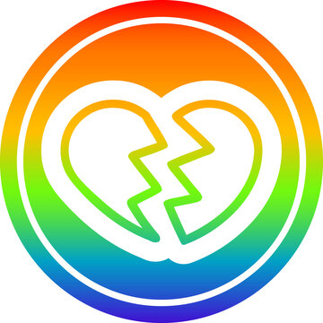 broken heart in rainbow spectrum