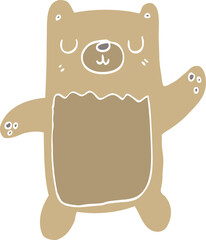 flat color style cartoon bear