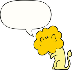 cartoon lion and speech bubble