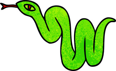textured cartoon doodle of a garden snake