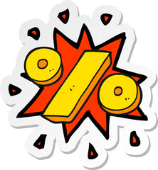 sticker of a cartoon percentage symbol