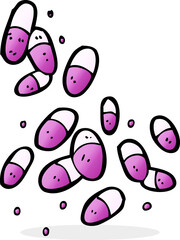 cartoon medical pills
