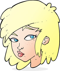 cartoon curious woman