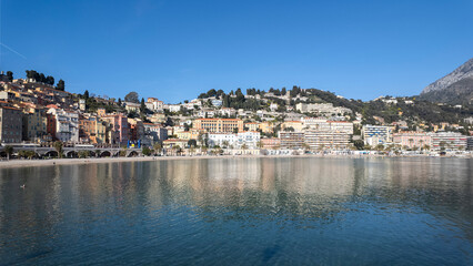 Fototapeta premium Panoramic view of town of Menton, France