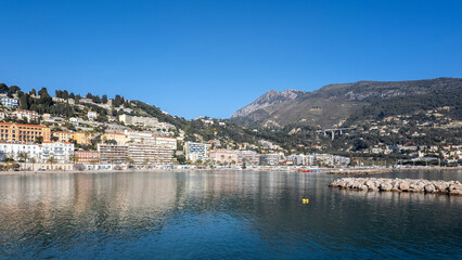 Obraz premium Panoramic view of town of Menton, France