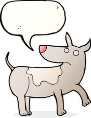 funny cartoon dog with speech bubble