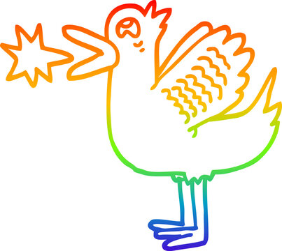 recommend clip art: rainbow gradient line drawing cartoon quacking duck