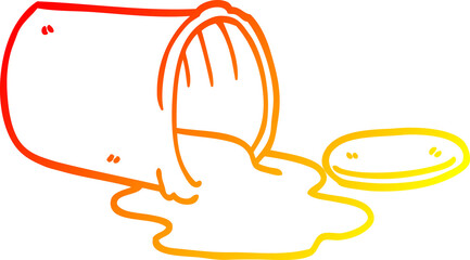 warm gradient line drawing cartoon spilt paint