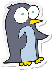 sticker of a cartoon penguin