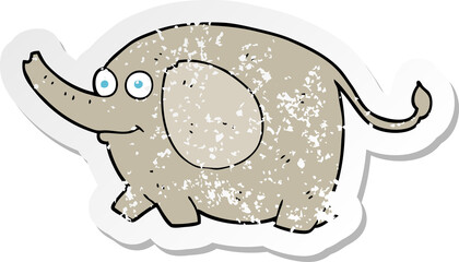 retro distressed sticker of a cartoon elephant