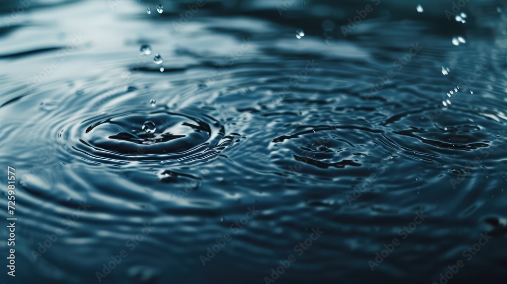 Poster Rippled water surface during rain