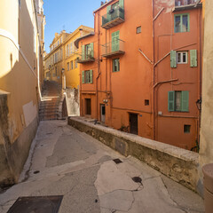 Panoramic view of town of Menton, France