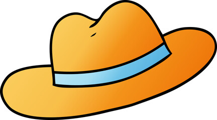 gradient cartoon doodle of a hat