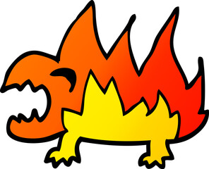 cartoon doodle fire demon