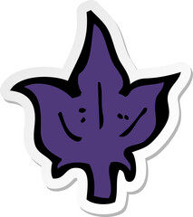 sticker of a cartoon leaf symbol