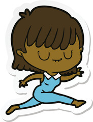 sticker of a cartoon woman