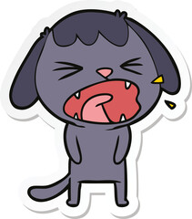 sticker of a cute cartoon dog