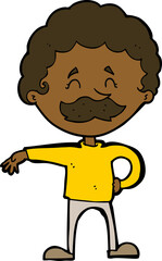 cartoon man making camp gesture