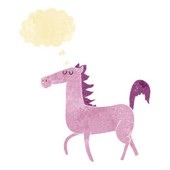 cartoon horse with thought bubble