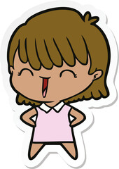 sticker of a cartoon woman