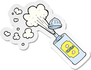 sticker of a cartoon spraying whipped cream