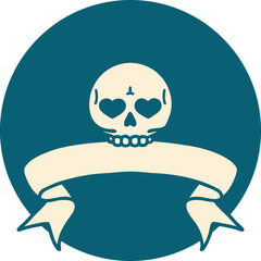 icon with banner of a skull