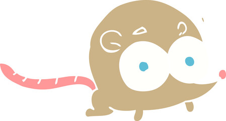 flat color illustration of a cartoon mouse