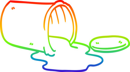 rainbow gradient line drawing cartoon spilt paint