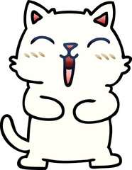 quirky gradient shaded cartoon cat