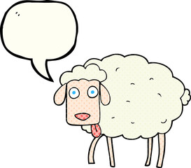 comic book speech bubble cartoon sheep