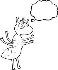thought bubble cartoon ant