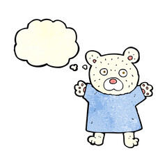cartoon cute polar bear with thought bubble