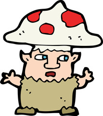 cartoon little mushroom man