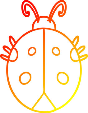 recommend clip art: warm gradient line drawing cartoon ladybug
