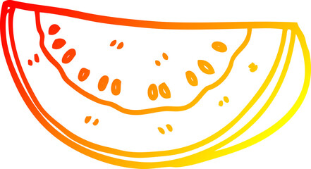 warm gradient line drawing cartoon watermelon