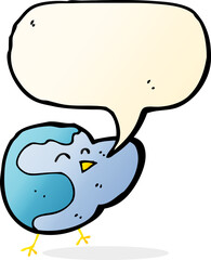 cartoon bird with speech bubble