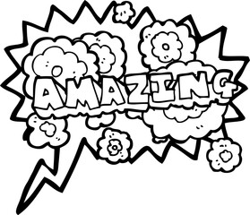 speech bubble cartoon amazing word