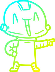 cold gradient line drawing cartoon robot