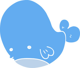 flat color style cartoon whale