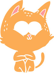 flat color style cartoon cat