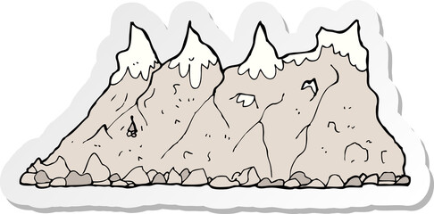 sticker of a cartoon mountain range