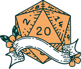 natural twenty D20 dice roll illustration