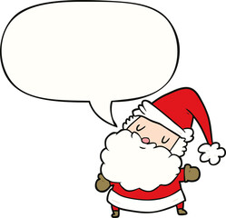 cartoon santa claus and speech bubble