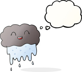 thought bubble cartoon rain cloud
