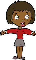 cartoon shocked woman