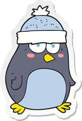 sticker of a cartoon penguin