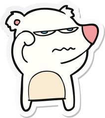 sticker of a angry bear polar cartoon