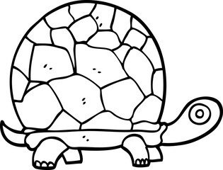 black and white cartoon tortoise